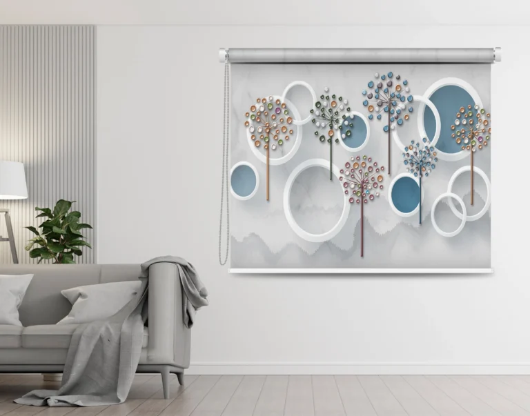 Modern Dandelion Art Roller Blind - Custom Fit Window Blind with UV Protection (From ₹159/sq.ft) | Parker Window Blinds