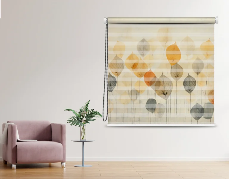 Premium Botanical Zebra Blind - Custom Fit Window Blind with UV Protection (From ₹159/sq.ft) | Parker Window Blinds