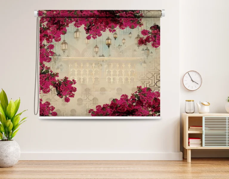 Vintage Floral Roller Blind - Custom Fit Window Blind with UV Protection (From ₹159/sq.ft) | Parker Window Blinds
