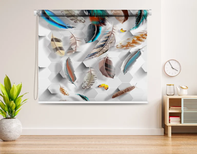 3D Feather Blackout Roller Blind - Custom Fit Window Blind with UV Protection (From ₹159/sq.ft) | Parker Window Blinds