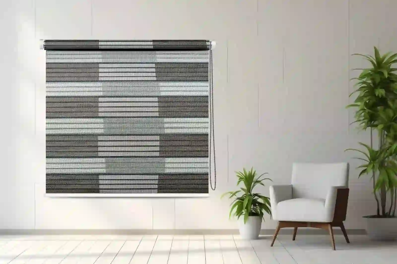 Contemporary Blend of Style Geometric Striped Roller Blinds