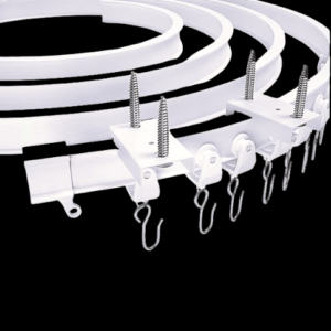 Premium hospital curtain track system with coiled design, durable brackets, and sturdy hooks for medical privacy curtains.