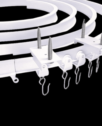 Premium hospital curtain track system with coiled design, durable brackets, and sturdy hooks for medical privacy curtains.