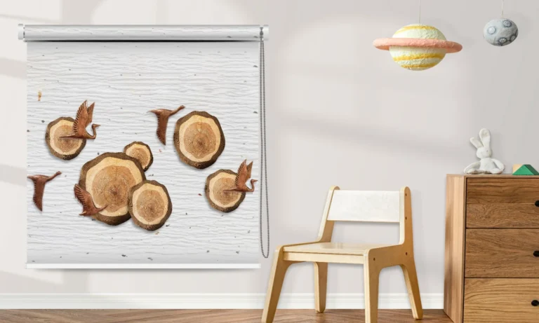 Rustic Nature-Inspired Roller Blind - Custom Fit Window Blind with UV Protection (From ₹159/sq.ft) | Parker Window Blinds