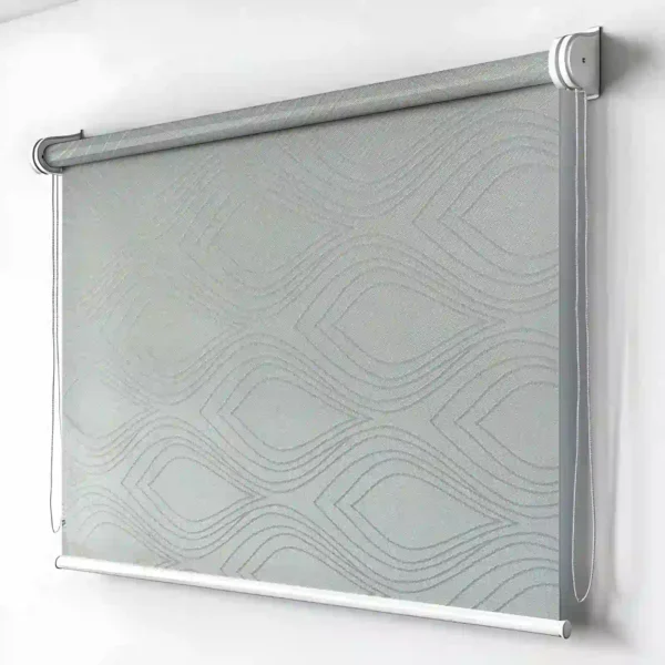 Modern roller blind with elegant wave-pattern design, featuring a durable fabric and smooth chain control, ideal for light control and privacy in home or office settings.