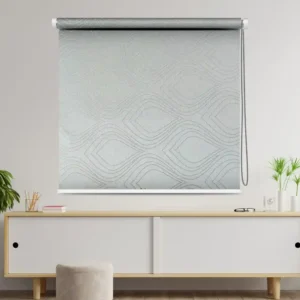 Modern roller blind with elegant wave-pattern design, featuring a durable fabric and smooth chain control, ideal for light control and privacy in home or office settings.
