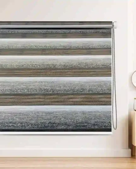 Modern Gradient Zebra Window Blind in Neutral Tones - Custom Fit Window Blind with UV Protection (From ₹159/sq.ft) | Parker Window Blinds