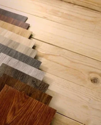 a group of wood samples on a wooden surface