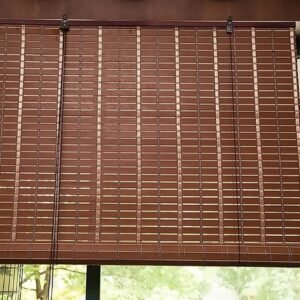 High-quality premium Chestnut Brown Chick Blind – roll-up sunshade for windows, balconies, and patios