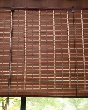 High-quality premium Chestnut Brown Chick Blind – roll-up sunshade for windows, balconies, and patios