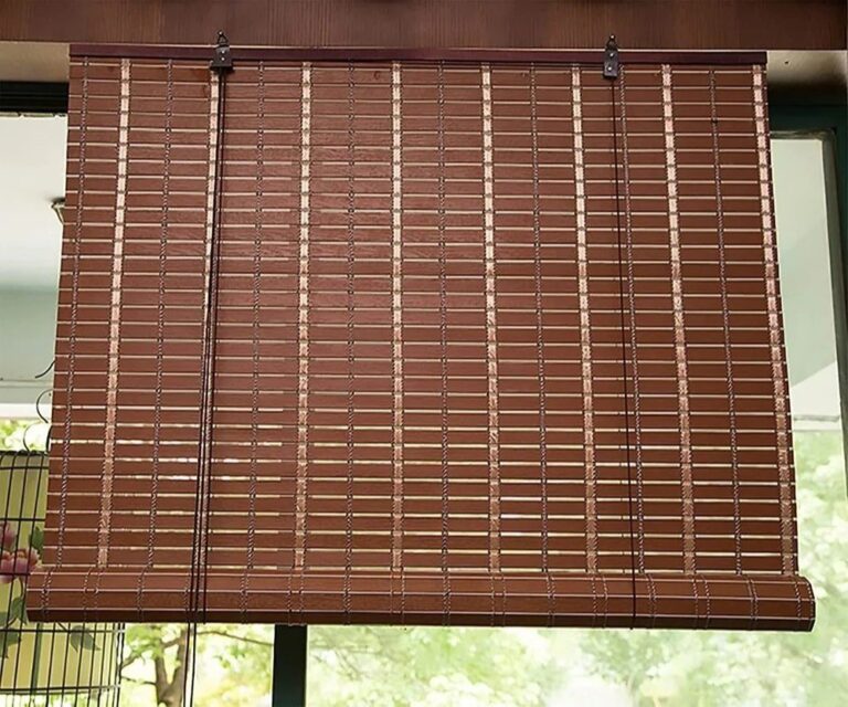 High-Quality Premium Chestnut Brown Chick Blind - Custom Fit Window Blind with UV Protection (From ₹159/sq.ft) | Parker Window Blinds