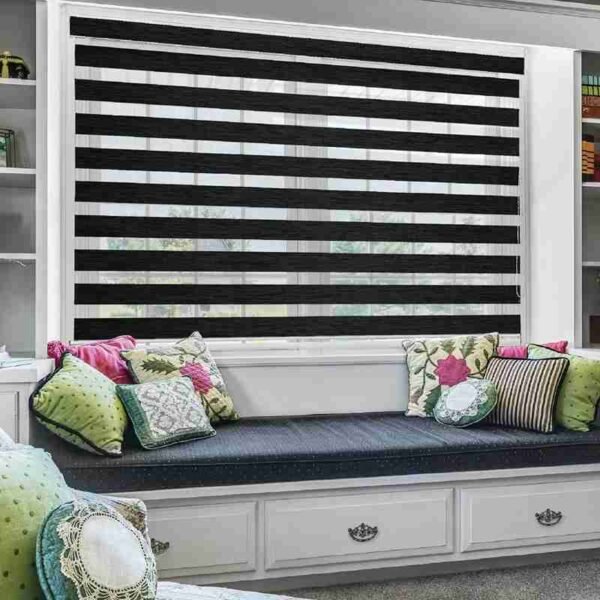 Polyester black Color Zebra Roller Window Blinds