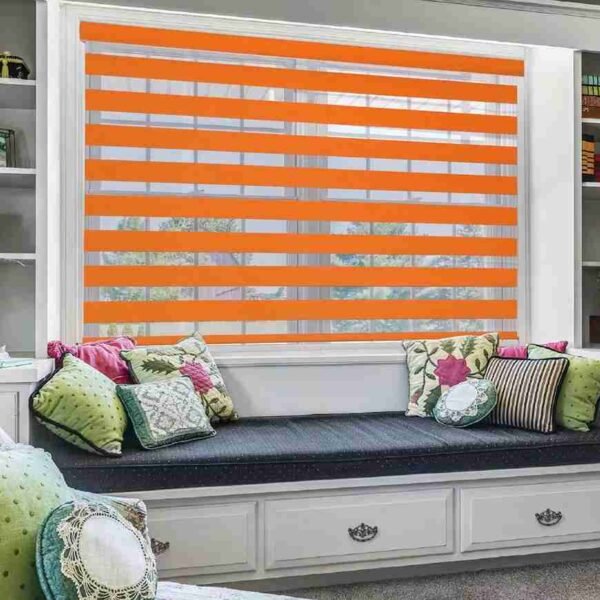Polyester orange Color Zebra Roller Window Blinds