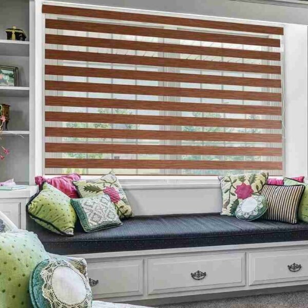 Polyester wood color Color Zebra Roller Window Blinds