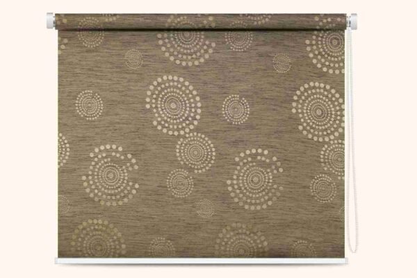 Circular Pattern Dark Beige Roller Window Blind