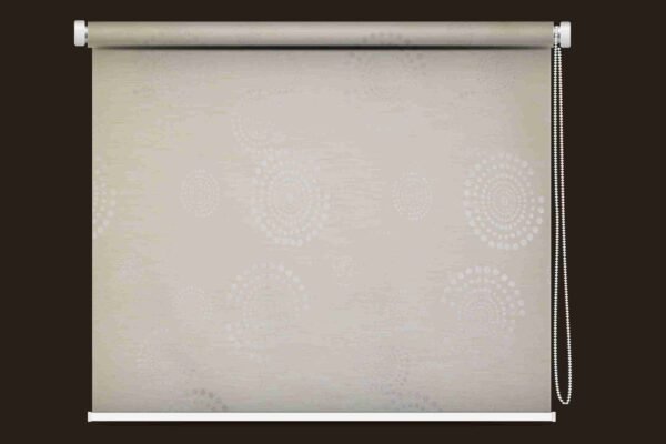 Circular Pattern Ivory color Roller Window Blind FabricCircular Pattern Ivory color Roller Window Blind