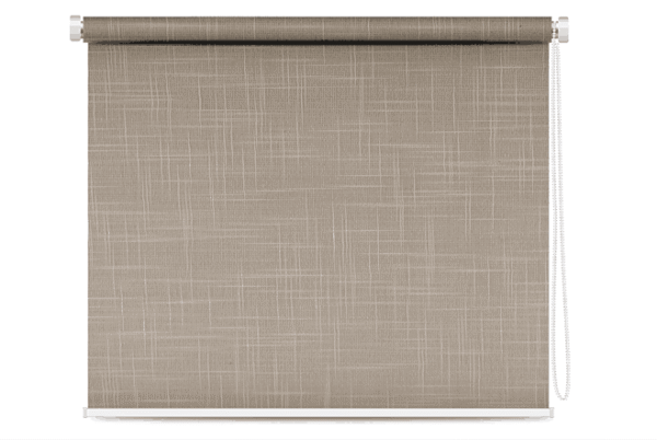 Basic beige textured roller blind with light-filtering fabric and minimalist chain control, ideal for modern interiors.