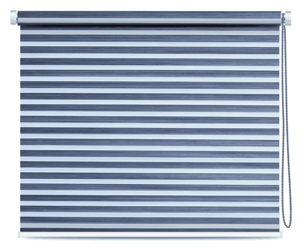 Blue & Navy Striped Pleated Roller Blind
