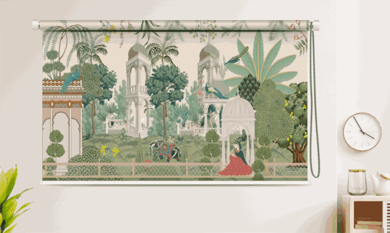 Royal Mughal Garden Roller Blind - Custom Fit Window Blind with UV Protection (From ₹159/sq.ft) | Parker Window Blinds