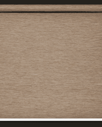 Warm oak blackout roller blind with natural horizontal texture and chain control