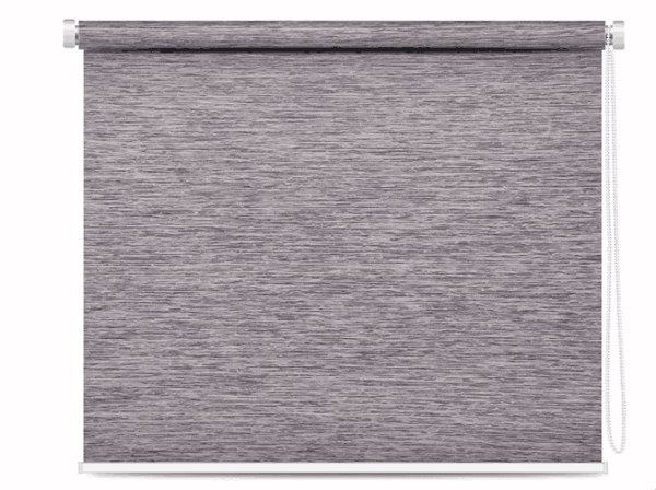 Slate gray blackout roller blind with textured fabric and full blackout design