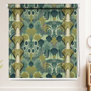 Art Deco Jungle Forest Roller Blind with Botanical Motif design