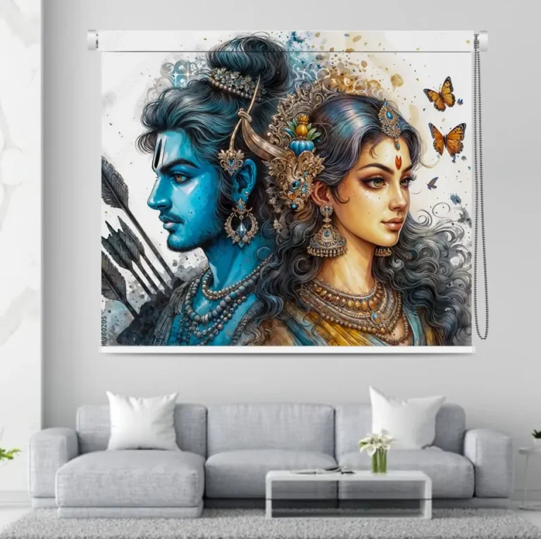 Bhagwan Ram and Sita Designer Roller Blind - Custom Fit Window Blind with UV Protection (From ₹159/sq.ft) | Parker Window Blinds
