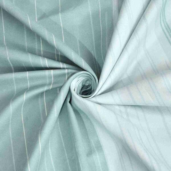 Aqua & White Vertical Stripes Super King Bedsheet fabric