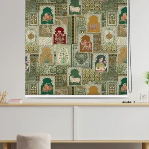 Ethnic Royal Art Patterned Roller Blind for Traditional & Cultural Décor