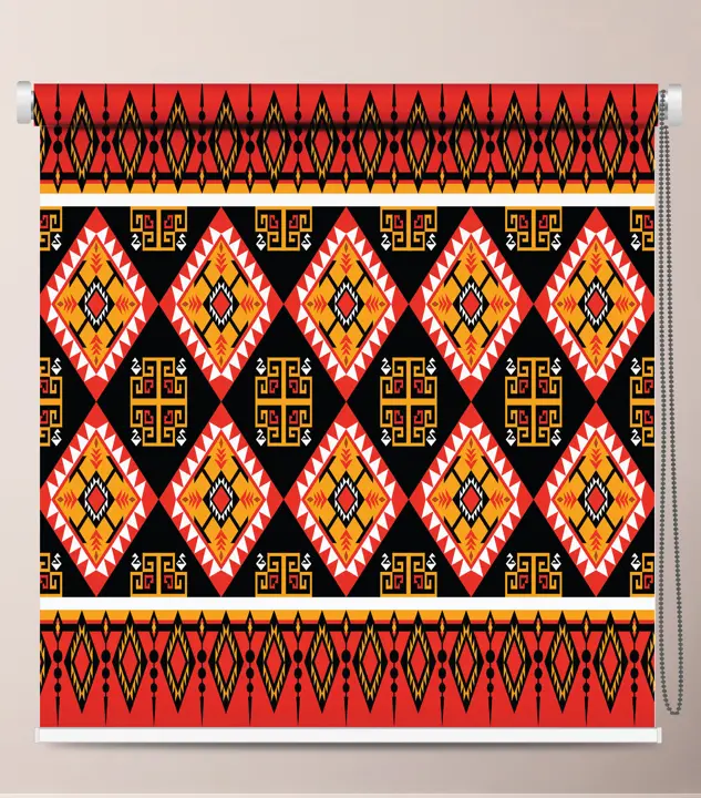 Ethnic Tribal Diamond Roller Blind