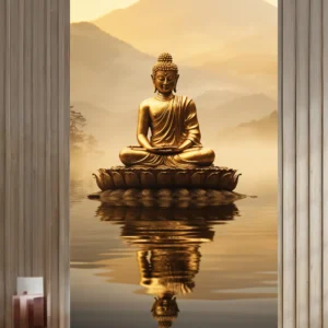 Golden Buddha Reflection Wallpaper Mural
