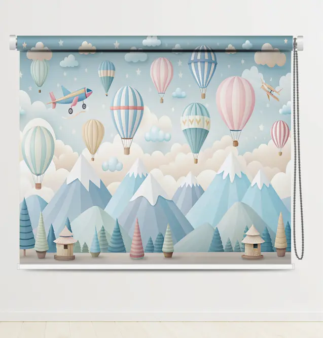 Hot Air Balloon & Mountain Adventure Children’s Room Roller Blind
