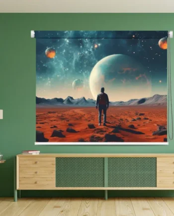 Mars Explorer Roller Blind with Sci-Fi Space Theme