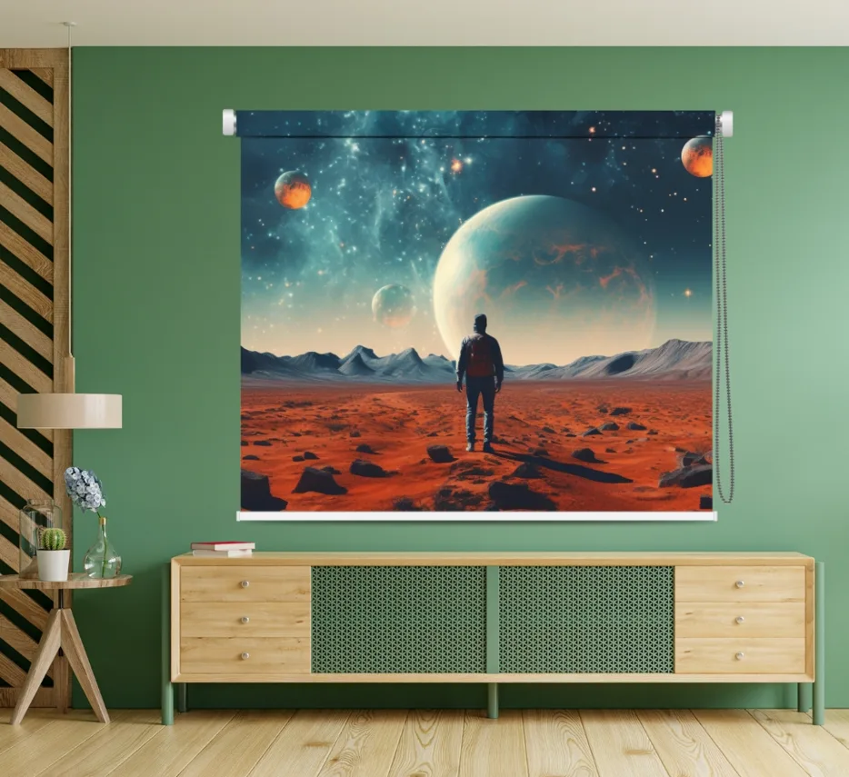 Mars Explorer Roller Blind with Sci-Fi Space Theme