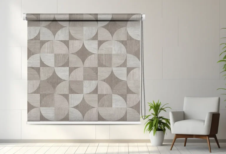 Modern Geometric Textured Pattern Roller Blind - Custom Fit Window Blind with UV Protection (From ₹159/sq.ft) | Parker Window Blinds