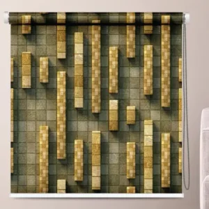Modern Gold & Stone Pattern 3D Geometric Texture Roller Blind