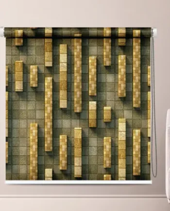 Modern Gold & Stone Pattern 3D Geometric Texture Roller Blind