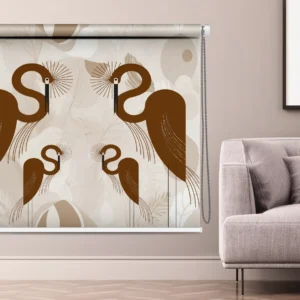 Nature-Inspired Design Minimalist Brown Crane Roller Blind