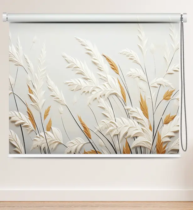Nature-Inspired Golden Wheat Leaf Roller Blind