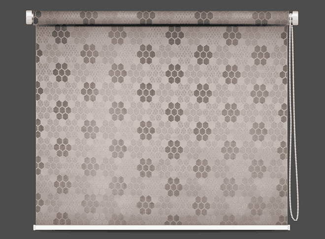 Geometric Patterns in Neutral, Dark, and Cool Tone Designer Blackout Roller Blinds