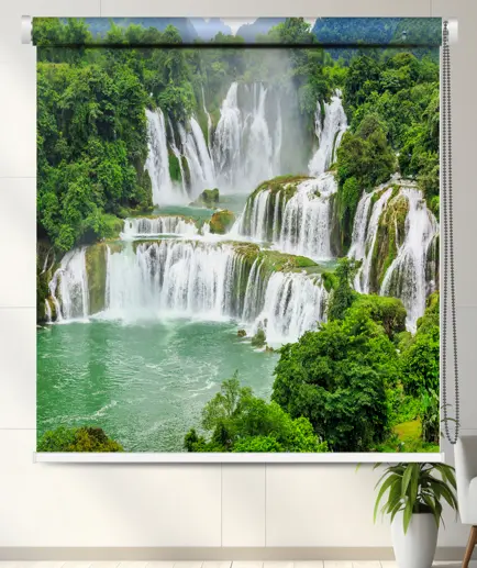 Lush Waterfall Scenic Designer Window Roller Blind