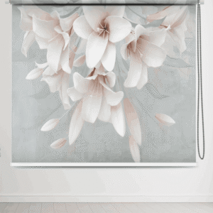 Blush lily flower roller blind with 3D floral