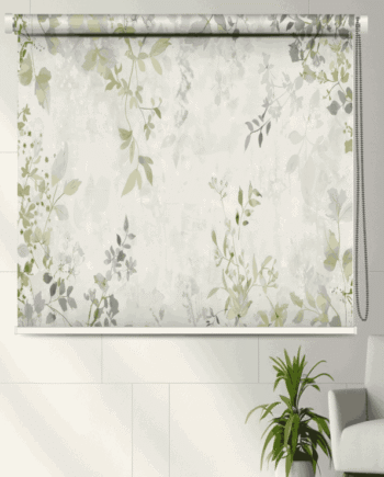 Nature-Inspired Botanical Breeze Roller Blind with leafy vine pattern