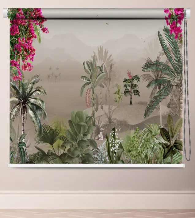 Nature-Inspired Tropical Jungle Landscape Roller Blind
