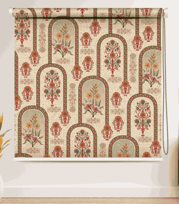 Mughal floral arch print blackout roller blind