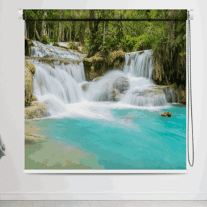 Serene Waterfall Landscape Roller Blind