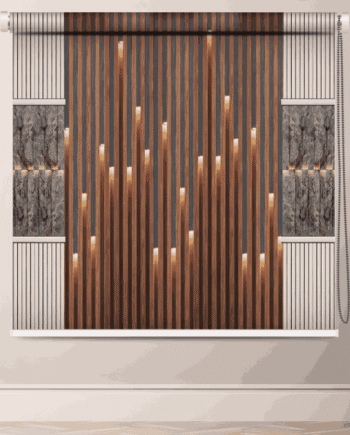 Modern Wood Panel Pattern Roller Blind
