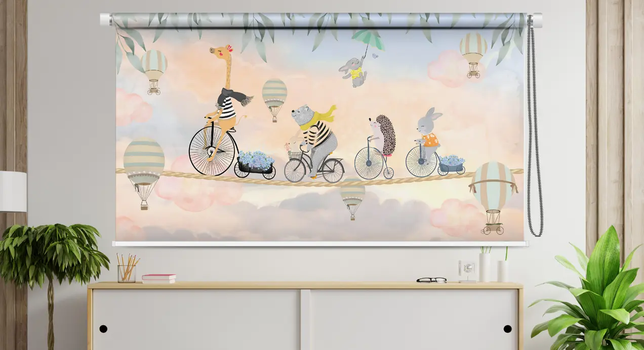 Whimsical Animal Parade Roller Blind