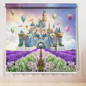 Fantasy Castle Roller Blind with Lavender Fields & Hot Air Balloons