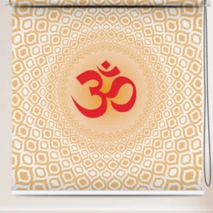 Spiritual Om Symbol Roller Blind with golden mandala pattern